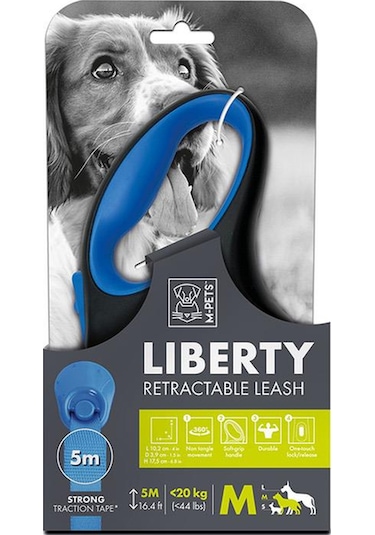 M-pets Liberty Otomatik Gezdirme Şerit 3 Mt Mavi S Mavi