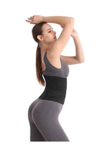 Sıkılaştırıcı Toparlayıcı Korse Vücut Şekillendirici Bel İnceltici Zayıflama Kemeri Siyah