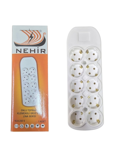 Nehir 10'lu Topraklı Klemensli Grup Priz
