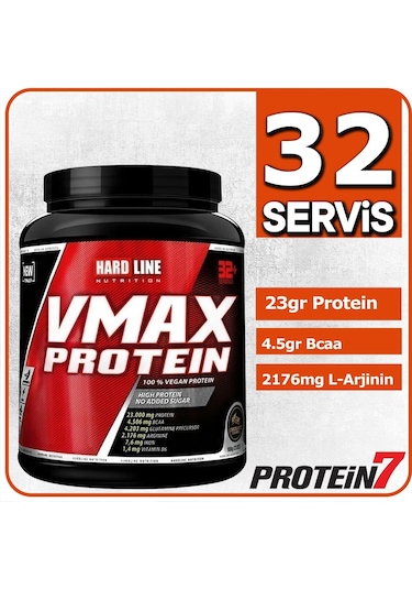Hardline Nutrition Vmax Vegan Protein 908Gr - Çikolata Aromalı-Çikolata