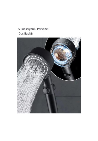 Star Stoplu Siyah El Duşu Siyah