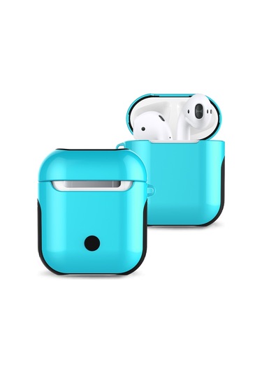 Vernikli Pc Bluetooth Kulaklık Kılıfı  Airpods Uyumlu 1/2 Bebek Mavisi İçin Anti-kayıp Saklama Çantası Mavi