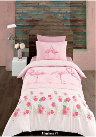 Flamingo Tek Kişilik Kapitoneli Nevresim Takımı 4 Mevsim Set