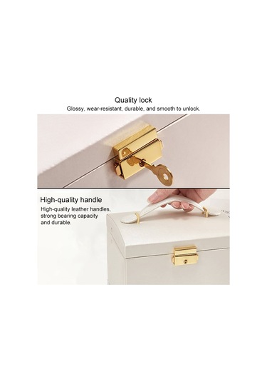 Sones Basit Taşınabilir Mücevher Kutusu Küpe Yüzük Saklama Konsolidasyon Kutusu Çekmeceli, Boyut: 17,5 X 14 X 13 Cm Beyaz