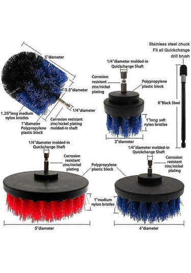4 Parça Fırça Güçlü Ovma Fırçası Genişletilmiş Uzun Ek Parça Seti Çok Amaçlı Fırça Fırça Setleri