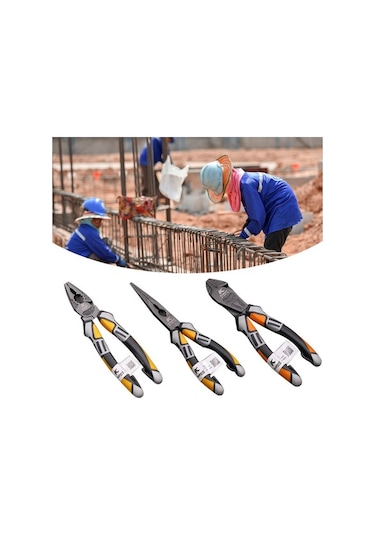 Tongxida Profesyonel Krom-vanadyum Tel Kesme Sıyırma Penessi - 3 Fonksiyonlu Elektrikçi Aleti Turuncu Turuncu