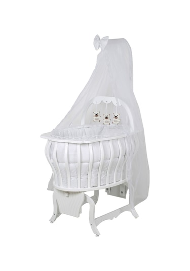 Setaymobilya Beşik, Hünkar Mdf Sallanan Beşik + Uyku Seti - Setay