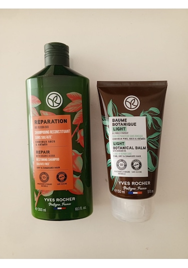 Yves Rocher Reparation Yıpranmış Saçlar İçin Onarıcı Şampuan 300 ML + Light Botanical Balm 150 ML
