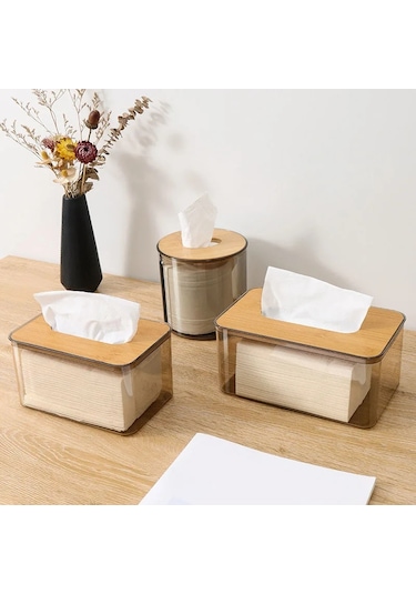 M-dekoratif Kutu Mendil Kapağı, Ev Ve Ofis İçin Şeffaf Kağıt Mendil Tutucu, Çok Fonksiyonlu Saklama Kutusu