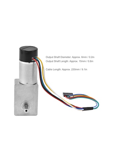 Aubyhe Jgy-370 Dc12v 66 Devir/dakika Kodlayıcılı 15mm Çift Eksenli Kaynaklı Redüksiyonlu Motor, Endüstriyel Sürücü Cihazı