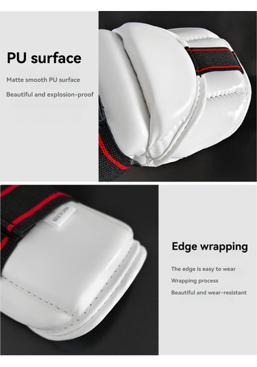 Reedark Genç Ve Yetişkinler İçin Kalınlastırılmış Pu+eva Malzeme, Ayarlanabilir Kayışlı Taekwondo, Karate, Boksa Koruyucu Kolluk Beden Boyu 156-175 Cm İçin L Boyutu Beyaz