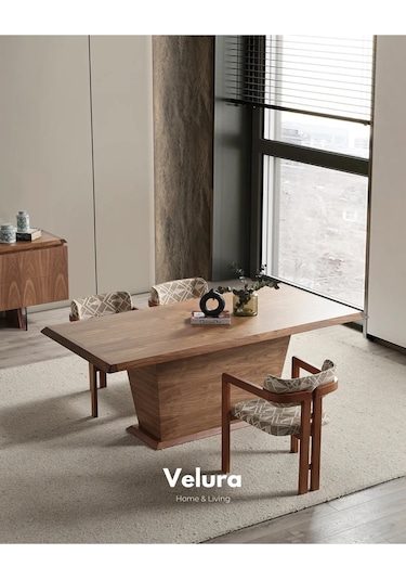 Harmoni Yemek Odası Takımı Yemek Masası + 4 Adet Sandalye Kahverengi