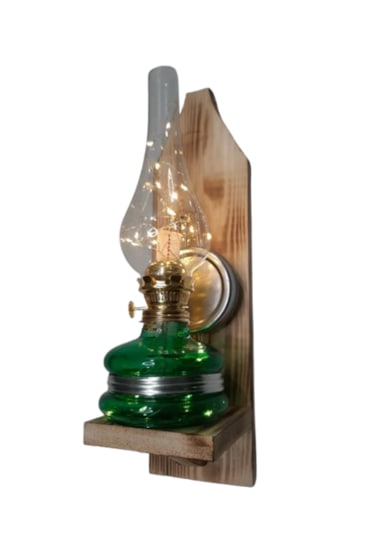 Nostajik Peri Ledli Gaz Lambası Aplik Yeşil