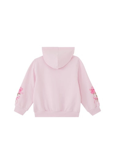 Monnalisa Çiçek Desenli Kapüşonlu Sweatshirt Pembe