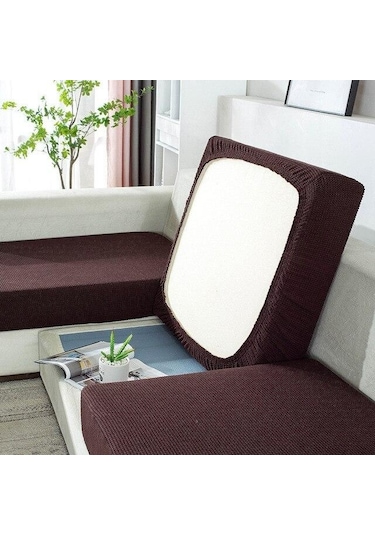 Kahve 1 Parça Su Geçirmez Streç Jakarlı Minder Örtüsü Kanepe Örtüsü Yumuşak Esneklik Pillow Cover-40x40cm