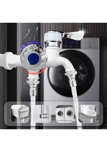 Bosphorusboutique02 2 Adet Yeşil Musluk Ayırıcı Bahçe Hortumu Çift Musluklu Çok Renkli