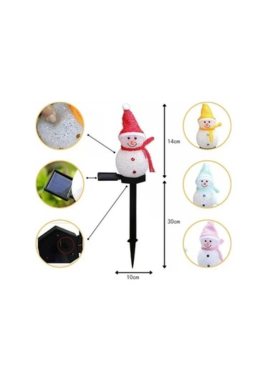 Dancemonkey Güneş Enerjili Snowman Lambalar, Noel Bahçe Dekoru, Dış Mekan Çim Yolu Aydınlatma Pembe