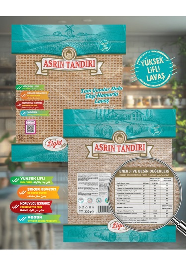 2'li Paket 1 Paket Ekşi Hamurlu Çavdar Lavaş Ekmeği - 1 Paket Ekşi Hamurlu Yulaf Lavaş Ekmeği