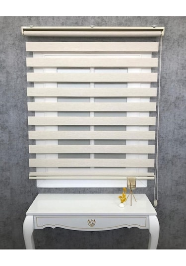 Kidmex Zebra Perde Buzlu Kahve Desenli Bambu