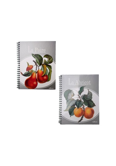 Le Color Meyveli 2+1 Kareli & Çizgili Spiralli Defter - 2 Adet