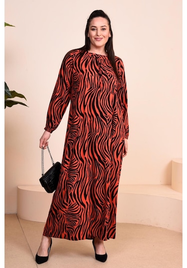 Kadin Anne Buyuk Beden Elbise Cicekli Tesettur Giyim 001