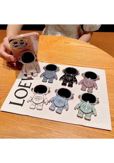 Kilifone - Telefon Standı Space Astronot Figürlü Cep Telefon Standı - Pembe - T27215 Pembe