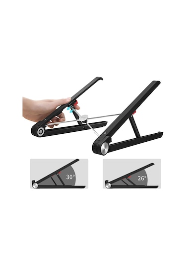 Bix Saiji X1 Alüminyum Notebook Laptop Standı Siyah