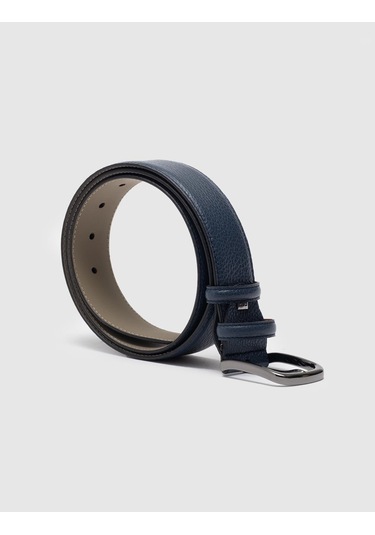 %100 Hakiki Deri Erkek Lacivert 4 Cm Klasik Kemer Lacivert