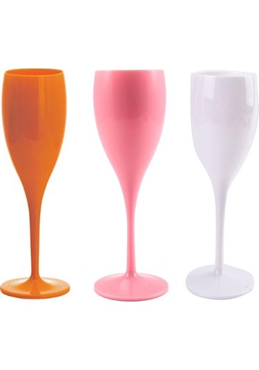 Beyaz Şampanya Flüt Bardak Plastik Şarap Bardakları Bulaşık Makinesinde Yıkanabilir Beyaz Şampanya Bardağı Restoran Bira Viski Drinkware
