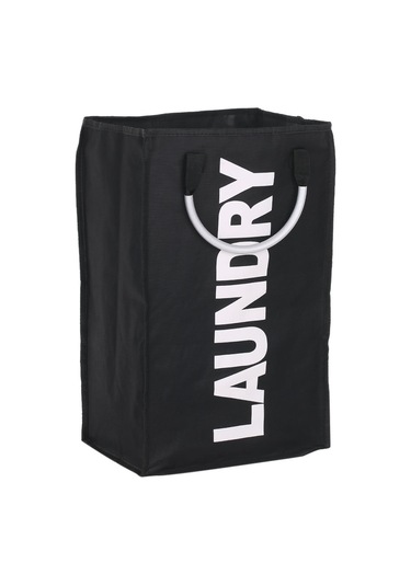 Cbtx Pratik Katlanabilir Çamaşır Torbası Kirli Giysileri Yıkama Çamaşır Sepeti Alaşım Saplı - Siyah Diğer