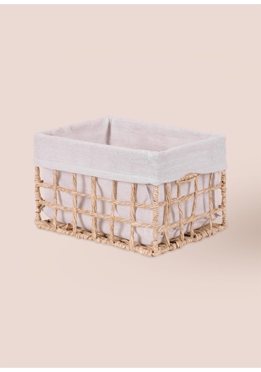 The Mia Braid Hasır Organizer Sepet Naturel 26x18x16 Cm