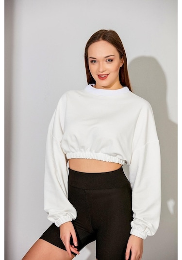 Alexandergardı Kadın Crop Sweatshirt (B22-110A01)