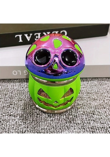 Elmpaly 2.8" 70mm Bıçaklı Pumpkin Değirmen - 4 Katlı Manuel Skull Tasarım Çinko Alaşım