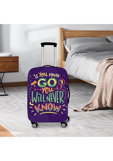 Suntek Elastik Bagaj Kapağı Anti Scratch Bavul Koruyucu Mor-30-32-inç Mor