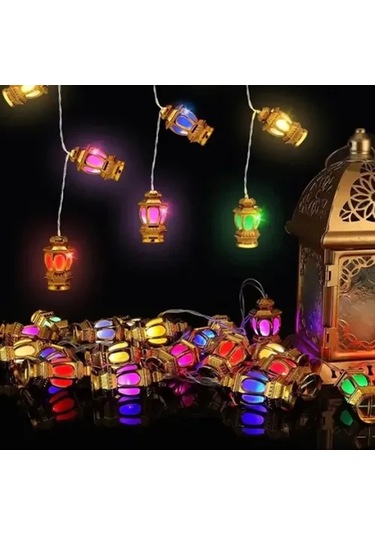 20'li Kandil Feneri Led Işık Rgb, Pilli Çok Renkli