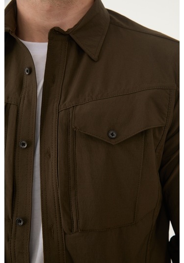 Camp Scoutland Camp387 Outdoor Tactical Rahat Ve Kullanışlı Su İticili Erkek Taktik Gömlek Haki