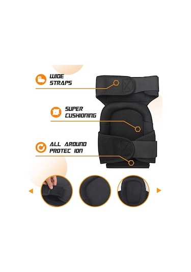 Dofolink Eva Folyo Dayanıklı Çalışma Dizlikleri - Yüksek Yoğunluklu Şok Emici, Kayma Engellli, Spor Ve İş Güvenliği Koruyucu Aletleri Çift