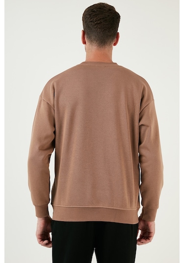 Buratti Regular Fit Bisiklet Yaka Pamuklu Içi Tüylü Yumuşak Şardonlu Erkek Sweat 5905405 Sütlü Kahve