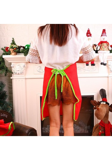 Yüksek Kaliteli Noel Noel Baba Önlüğü Pratik Mutfak Tedarikçisi Ev Temizliği Noel Kardan Adam Önlüğü