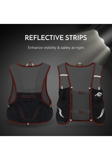 Tongxida Inoxto Ix592 2.5l Spor Çanta - 2x450ml Su Torbası - Koyu Gri & Turuncu Çok Renkli