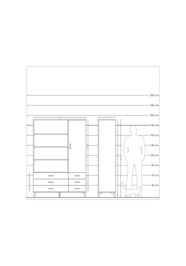 Hyperion Dolap 8 Raflı 6 Çekmeceli Tek Kapaklı 132x44x195 Aytaşı-çam/çam Atlas Çam/atlas Çam