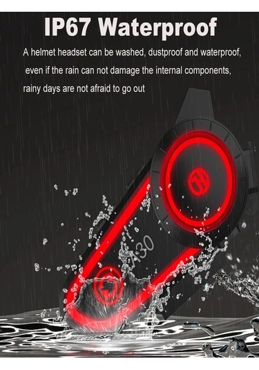 Deanb A030 Ip7 Su Geçirmez Rgb Wireless İnterkom Motor Motosiklet Stereo