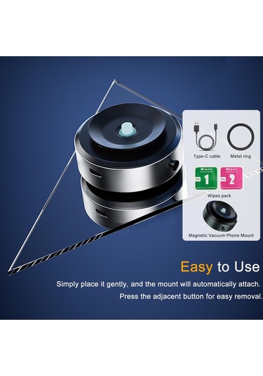Yifomall X8q Gümüş Otomobil Telefon Tutucu: 360 Dönebilen Çift Yönlü Vakum Süngeri, Zincirleme Ve Abs Malzeme, Sağlıklı Sürüş İçin Elini Serbest Bırakır