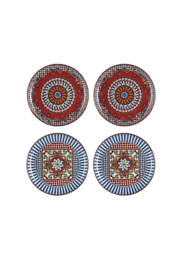 Vivare Bone 20cm 4lu Tabak Seti Çok Renkli