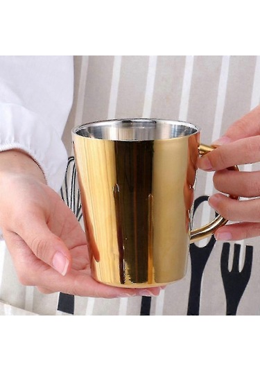 300 Ml Paslanmaz Çelik Kahve Kupası Taşıma Sapı - Altın