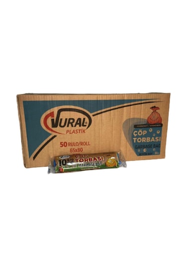 Vural & Polmix Büyük B70 Çöp Torbası 65X80 Cm Kolı 50X10'Lu