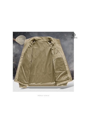 Açık Hava Sporları İçin Sade Erkek Ceketi, Bol Kore Tarzı, Günlük Giyim Kahverengi