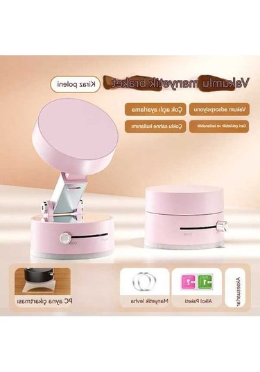 Pazly Vakumlu Adsorpsiyon Araba Cep Telefonu Tutucu Pembe Renk 1 Adet 1 Adet