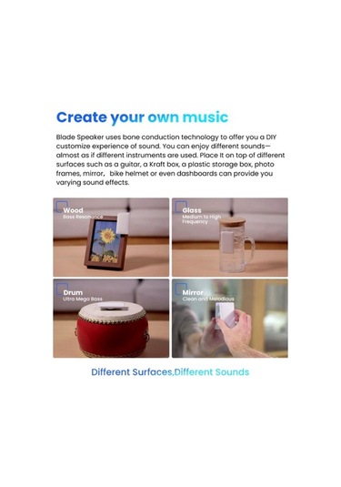 Flybuy Kablosuz Bt5.0 Hoparlör, Mini Yüksek Sesli Stereo, Dahili Mikrofon, Kemik İletimli Ses Kutusu