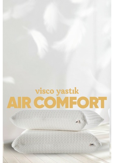 Rahat Uyku Yastığı - Air Comfort Cilt Dostu Anti Uv Ortopedik Visko Uyku Yastığı - Lüx Yumuşak Tuşe Beyaz